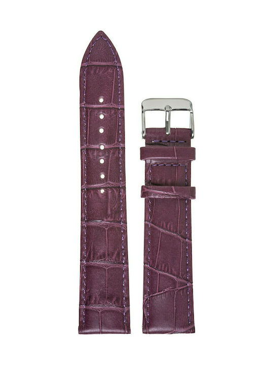 Tzevelion ART521 Leather Strap Burgundy 22mm