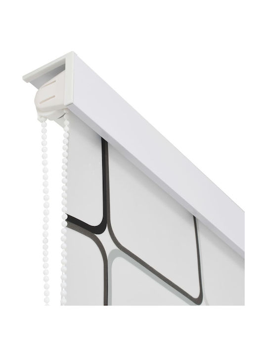 vidaXL Fabric Shower Roller Curtain 80x240cm Λευκό