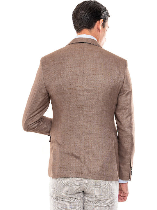 Fragosto Capocroce Men's Suit Jacket Slim Fit Brown