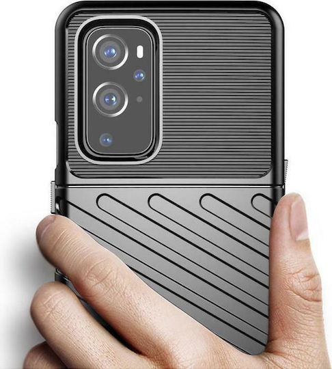 Hurtel Thunder Tough Rugged Back Cover Silicon Negru (OnePlus 9 Pro)