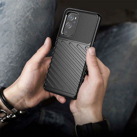 Hurtel Thunder Tough Rugged Back Cover Silicon Negru (OnePlus 9 Pro)