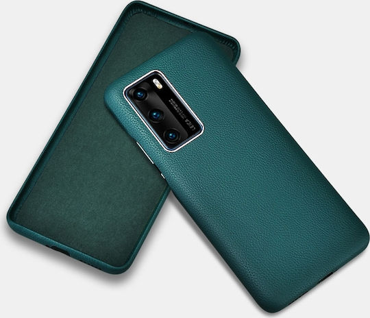iCarer Grained Back Cover Piele Verde (Huawei P40)