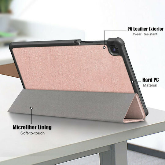 Tri Fold Flip Cover Ροζ Χρυσή (Galaxy Tab A7 Lite)