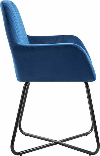 Dining Room Velvet Armchair Blue 61x61x84cm 4pcs