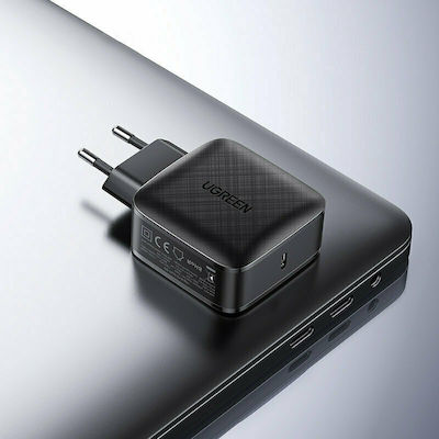 Ugreen Φορτιστής με Θύρα USB-C και Καλώδιο USB-C 65W Quick Charge 4.0 / Quick Charge 4+ / Power Delivery / Quick Charge 3.0 / Quick Charge 2.0 Μαύρος (CD217)