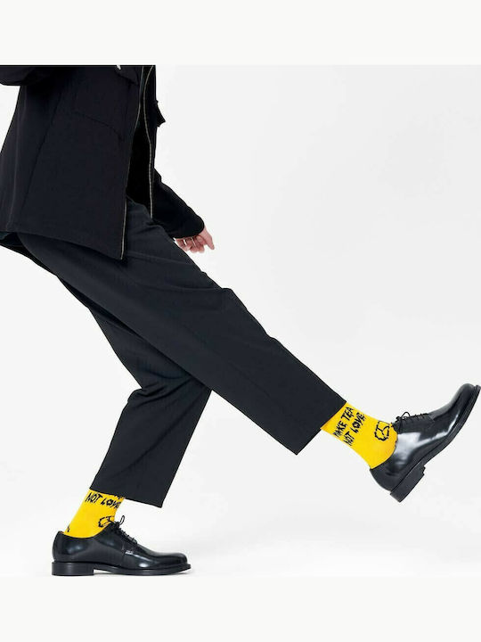 Happy Socks Monty Python Hell Κάλτσες με Σχέδια Κίτρινες