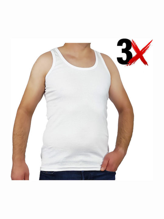 Onurel Men's Sleeveless Undershirts White 3Pack