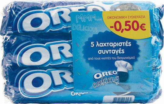 Oreo Μπισκότα με Γέμιση κρέμα βανίλια 3τμχ 154gr