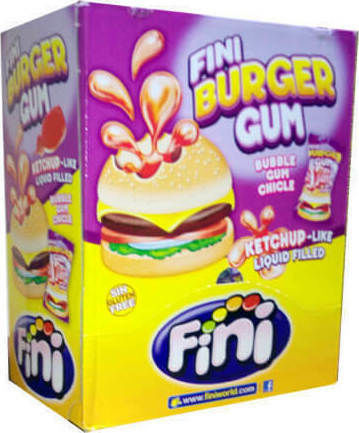 Fini 200 Chewing gum Burger with Ketchup Flavour Gluten Free 10gr