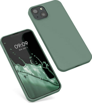 KWmobile Rubberized Umschlag Rückseite Silikon Forest Green (iPhone 13) 55948.166