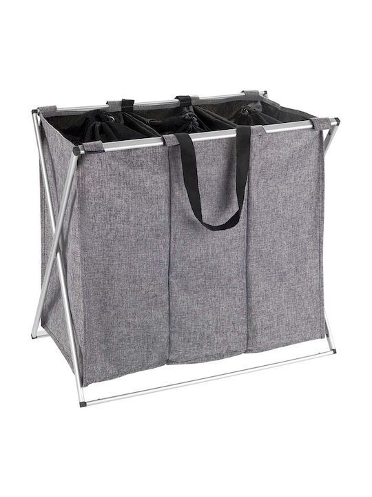 Wenko Trio Collapsible Metallic Laundry Basket 63x38x57cm Gray