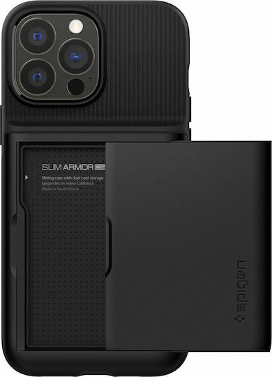 Spigen Slim Armor CS Back Cover Plastic 2mm with Card Slot Black (iPhone 13 Pro)