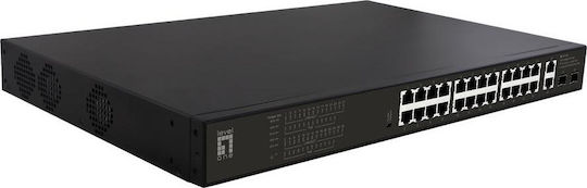 Level One GEP-2821 Unmanaged L2 PoE+ Switch με 24 Θύρες Gigabit (1Gbps) Ethernet και 2 SFP Θύρες