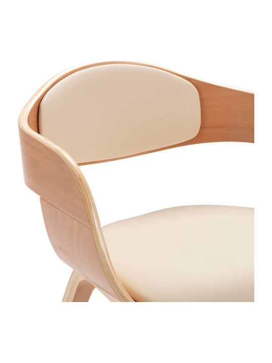 Dining Room Artificial Leather Armchair Coffee / Cream 49x51.5x71.5cm 2pcs