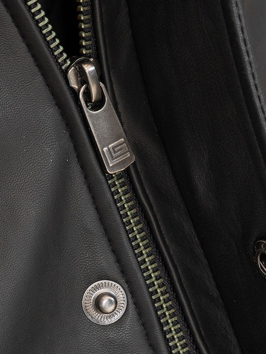 747 Leather Winter Jacket Black