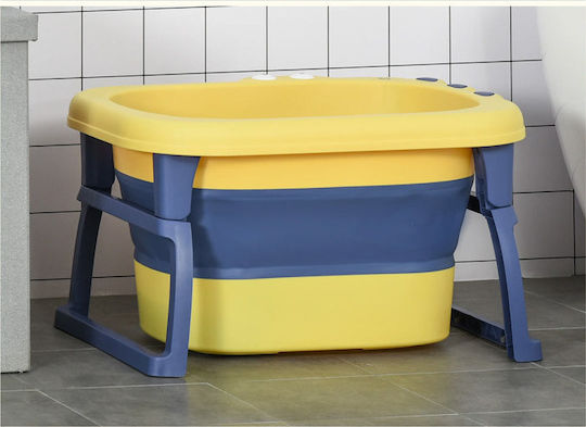 HomCom Cadă pliabilă pentru bebeluși Galbenă