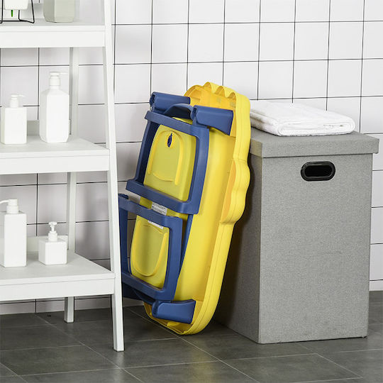HomCom Cadă pliabilă pentru bebeluși Galbenă