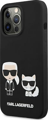 Karl Lagerfeld Karl & Choupette Coperta din spate Silicon Negru (iPhone 13 Pro) KLHCP13LSSKCK