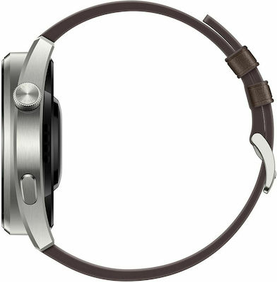 Huawei Watch 3 Pro Classic Titanium 48mm Αδιάβροχο με eSIM και Παλμογράφο (Καφέ)