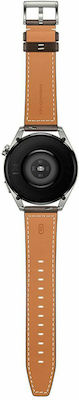 Huawei Watch 3 Pro Classic Titanium 48mm Αδιάβροχο με eSIM και Παλμογράφο (Καφέ)