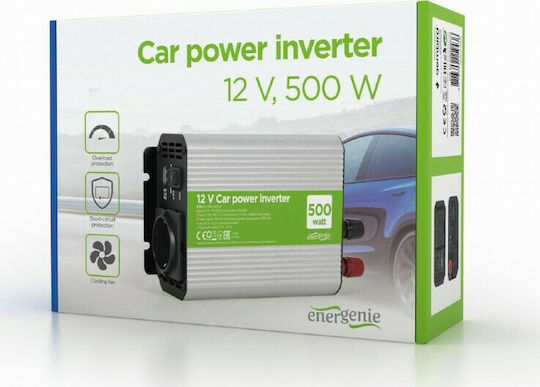 Energenie Invertor Auto 500W pentru Convertirea 12V DC în 230V AC cu 1xUSB