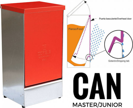 Copele Can Master Galvanizați Hranitoare pentru Câine & Pisică 27lt în Culoare Roșu