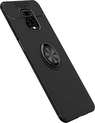 Ring Kickstand Plastic Back Cover Black (Redmi Note 9S / 9 Pro / 9 Pro Max)