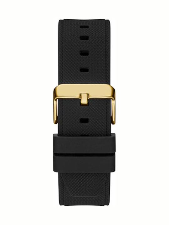 Guess Men's Watch 46mm Chronograph Battery with Black Rubber Strap