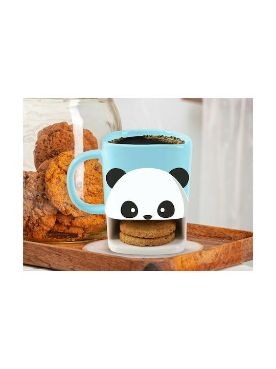 Total Gift Panda Biscuit Tasse Keramik Blau 250ml 1Stück