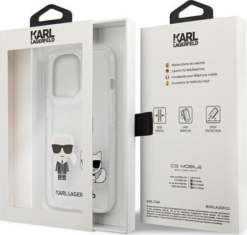 Karl Lagerfeld Karl & Choupette Umschlag Rückseite Kunststoff Transparent (iPhone 13 Pro Max)