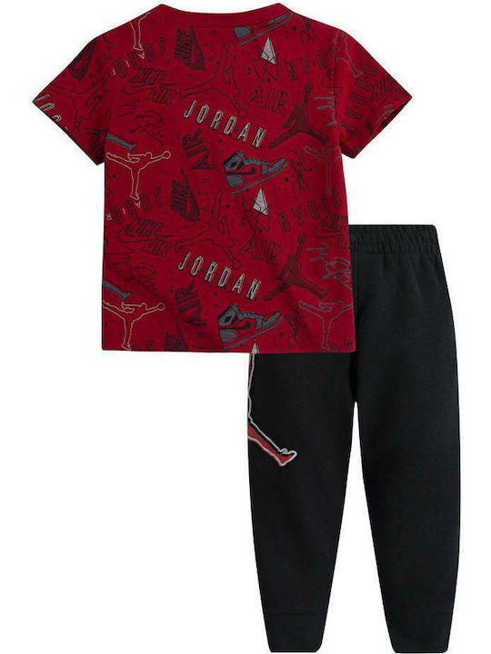 Jordan Kids Set with Pants Summer 2pcs Burgundy