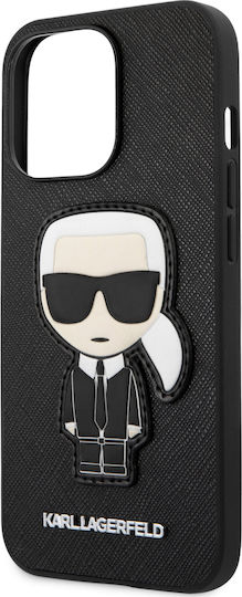 Karl Lagerfeld Patch Saffiano Back Cover Synthetic Leather Black (iPhone 13 Pro)