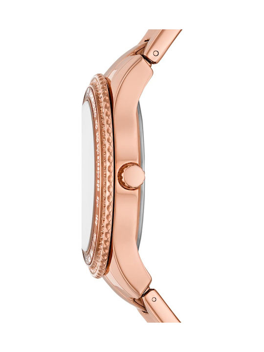 Fossil Stella Watch Chronograph with Pink Gold Metal Bracelet