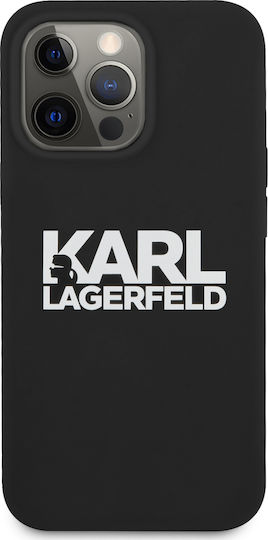 Karl Lagerfeld Stack Logo Задна корица Пластмаса Черен (iPhone 13 Pro)