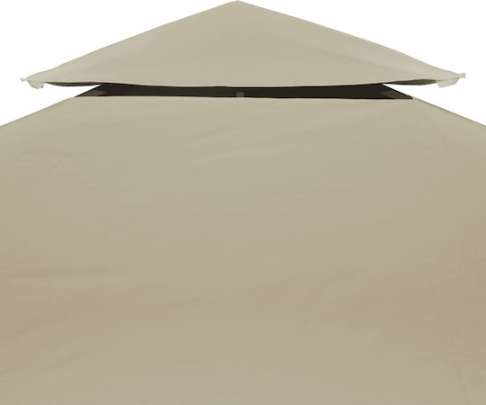 vidaXL Square Cover for Kiosk Beige With Hoop & with PVC Coating 3x3m 310gr/m²
