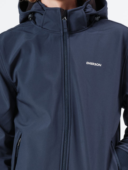 Χειμωνιάτικο Μπουφάν Softshell Αδιάβροχο και Αντιανεμικό Navy Μπλε
