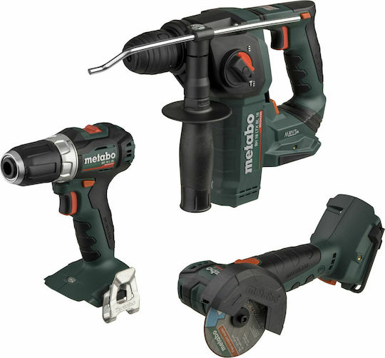 Metabo Combo Set 3.1.1 Σετ Γωνιακός Τροχός, Δράπανο & Δραπανοκατσάβιδο 18V με 2 Μπαταρίες 4Ah και Θήκη
