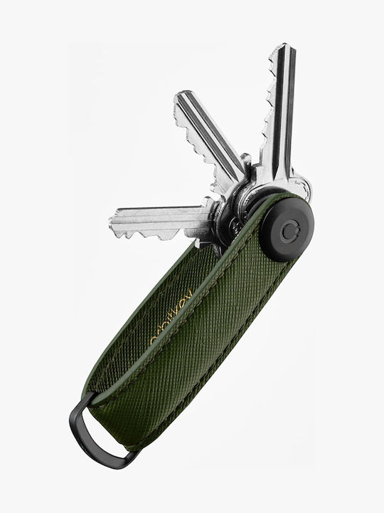 Orbitkey Keychain Key Organiser Saffiano Leather Olive