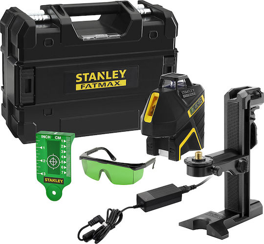Stanley Линейно Лазерен нивелир Зелен лъч 2V с Работен обхват 30м
