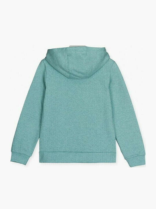 Kinder-Sweatshirt mit Kapuze und Taschen Türkis