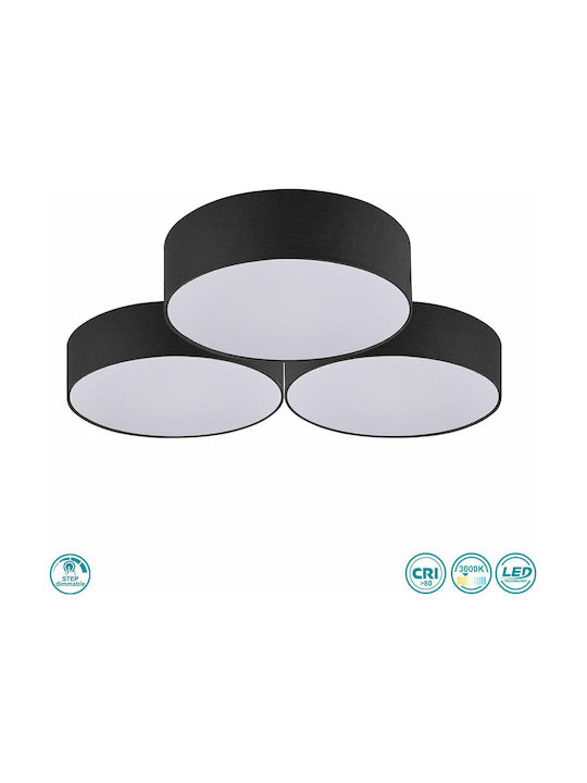 Trio Lighting Lugano Modern Fabric Ceiling Light with Integrated LED 64pcs Black