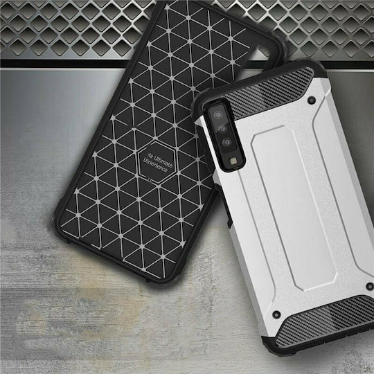 Hurtel Hybrid Armor Back Cover Plastic Durable Silver (Galaxy A32 4G)