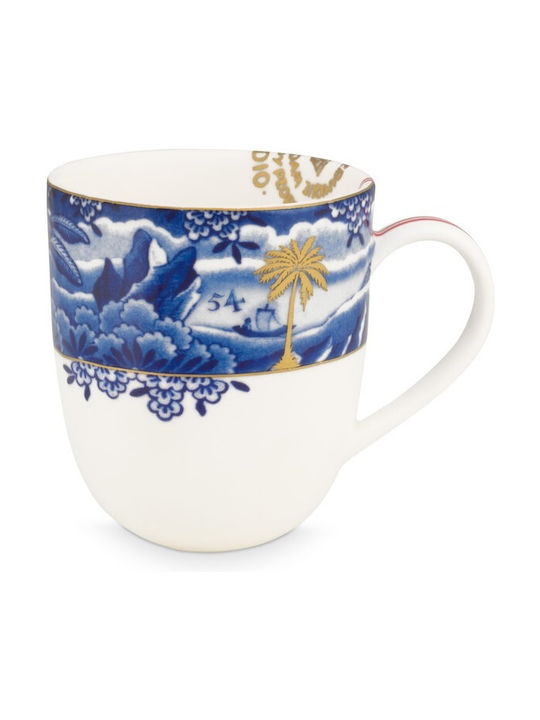 PiP Studio Heritage Border Tasse aus Porzellan Blue 160ml 1Stück