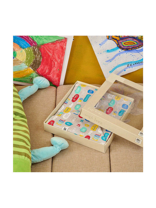 Cokitex Baby Text Baby Sheets Set Crib Cotton Multicolored 120x160cm 3pcs