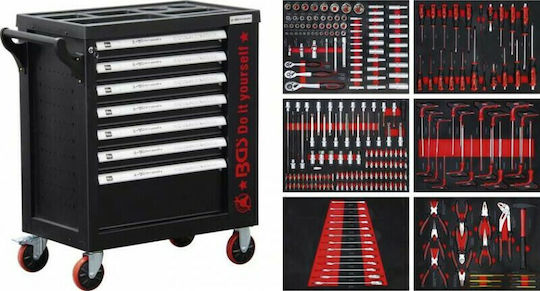 BGS Technic Tool Trolley with 7 Drawers and 250 Tools