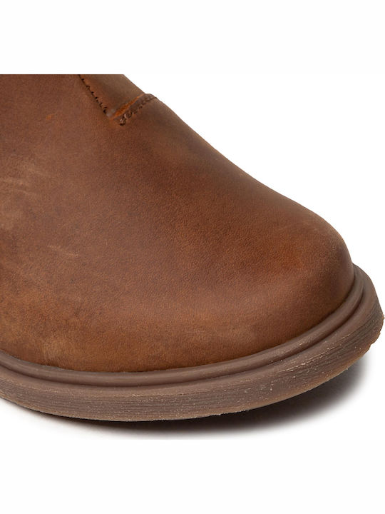 Astrol Orin Braune Leder-Kinderstiefel mit Reißverschluss