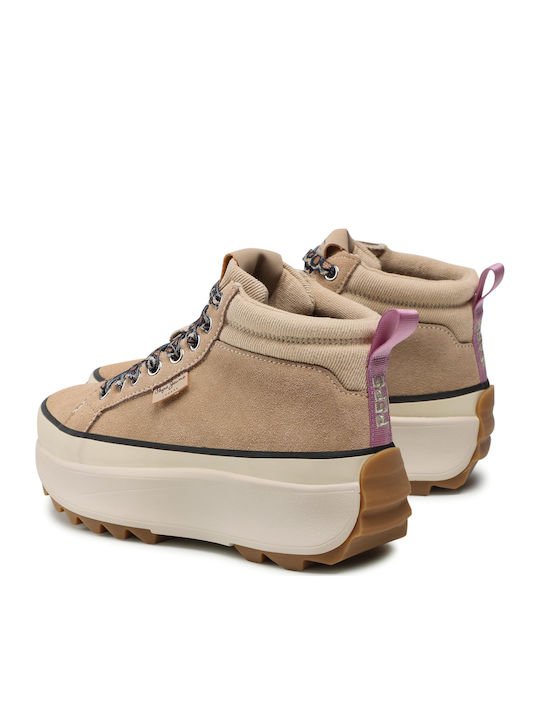 Woking Urban Pentru Femei Flatforms Tip Botine Bej