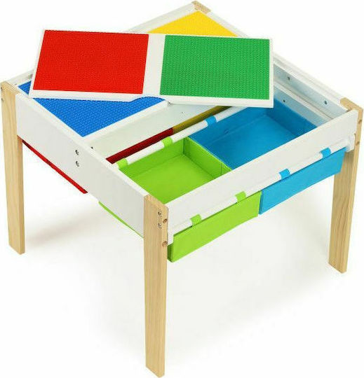 Set Masă cu Scaune pentru Copii din Lemn Multicolor Ecotoys
