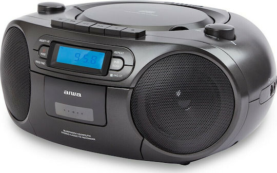 Aiwa BBTC-550 Φορητό Ηχοσύστημα με Bluetooth / CD / MP3 / USB / Κασετόφωνο / Ραδιόφωνο Μαύρο