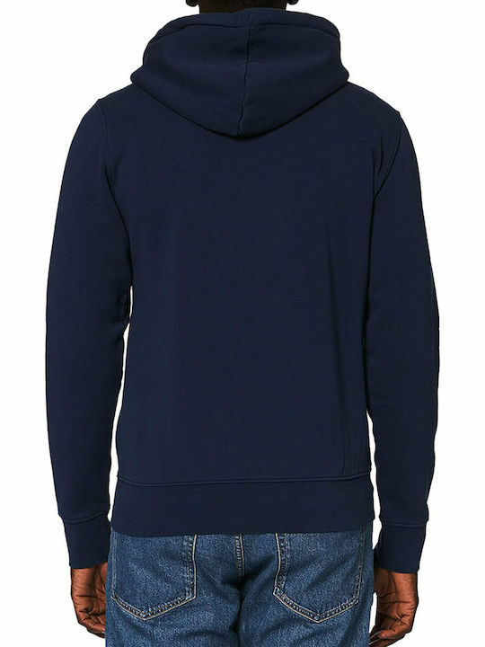 Replay Herren Sweatshirt Jacke mit Kapuze und Taschen Navy